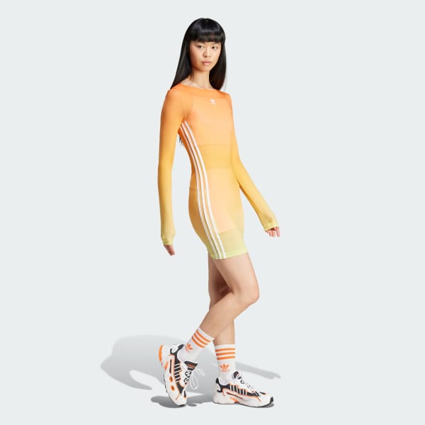Multicores Minivestido Manga Longa Estampado adidas Originals