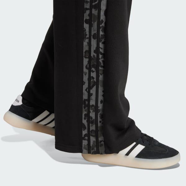 Animal Print 3-Stripes Open Hem Pants