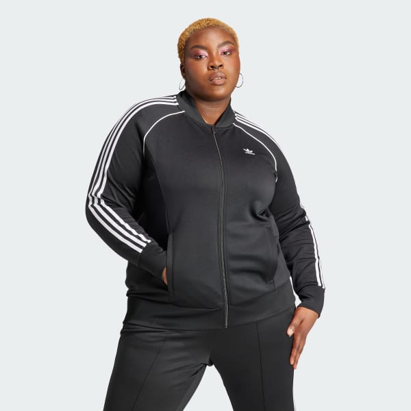adidas SST Fleece Hooded Track Jacket - Black