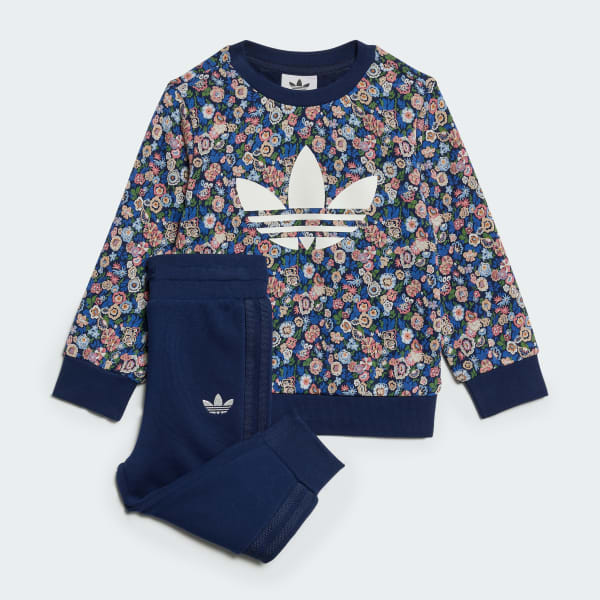 Blauw adidas Originals x Liberty London Setje Kids