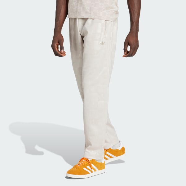 beige Monogram All Over Print Regular Track Pants