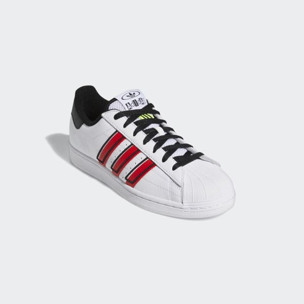 kulhydrat Konfrontere Perforering Adidas Men's Superstar Shoes - Cloud White / Vivid Red / Solar Yellow —  Just For Sports