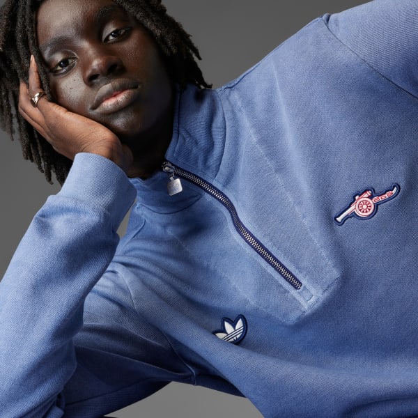 Azul Sudadera Arsenal Terrace Icons Half-Zip