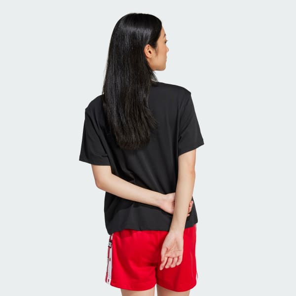 noir T-shirt boxy Adicolor Trèfle