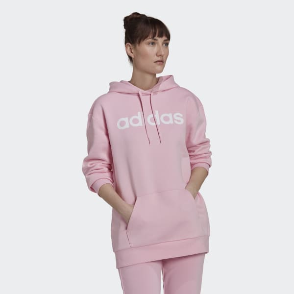 adidas Women's Essentials Oversize Fleece Hoodie - Pink | adidas Canada