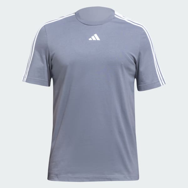 Black 3 Stripes Cotton Tee