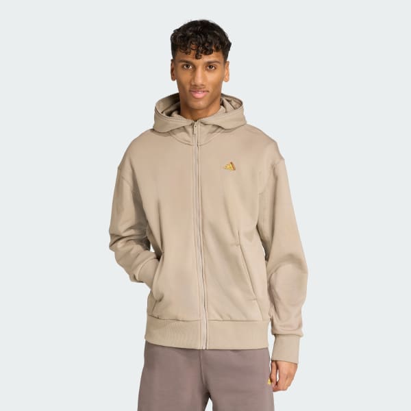 สีเบจ เสื้อฮู้ดติดซิป adidas X Fortnite