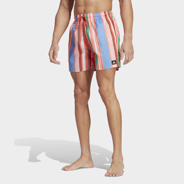 Orange Striped Swim Shorts
