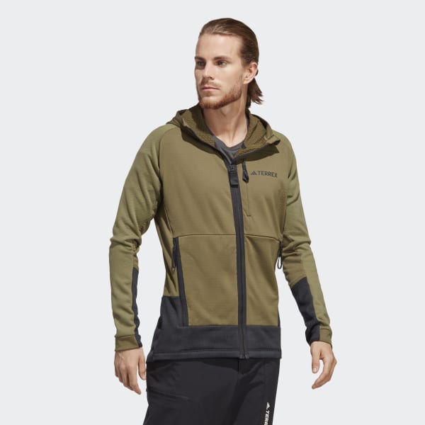 zelená Bunda Terrex Tech Flooce Hooded Hiking Fleece