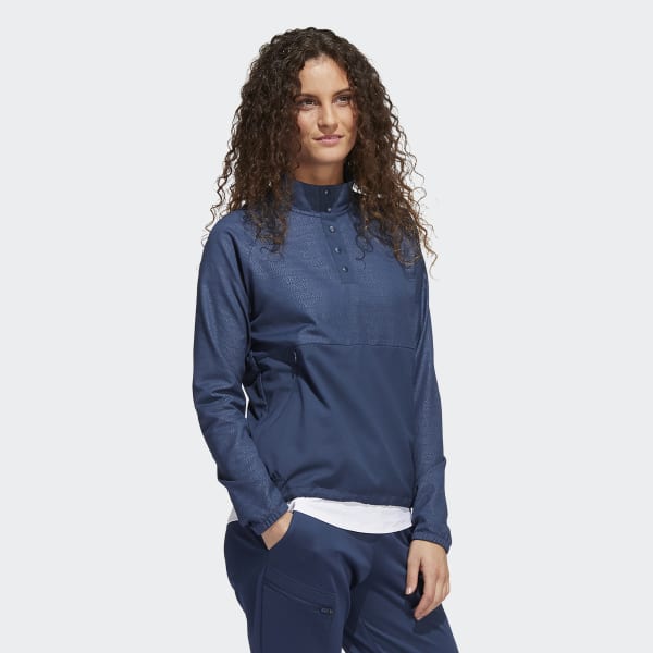Blue Embossed 1/4-Snap Pullover DJ817