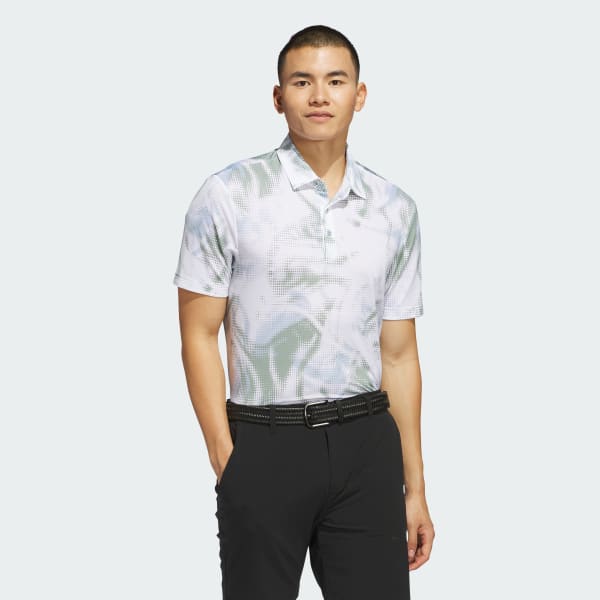 White Ultimate365 Printed Mesh Polo Shirt