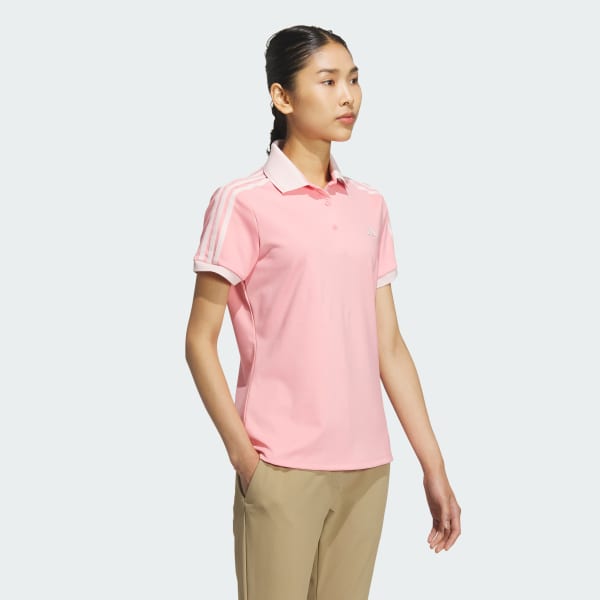 Pink 3-Stripes HEAT.RDY Short Sleeve Polo Shirt