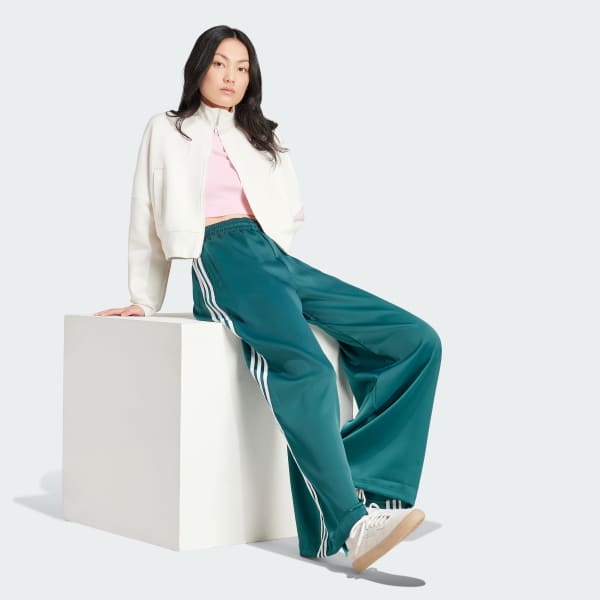 Adidas wide leg pants green sales