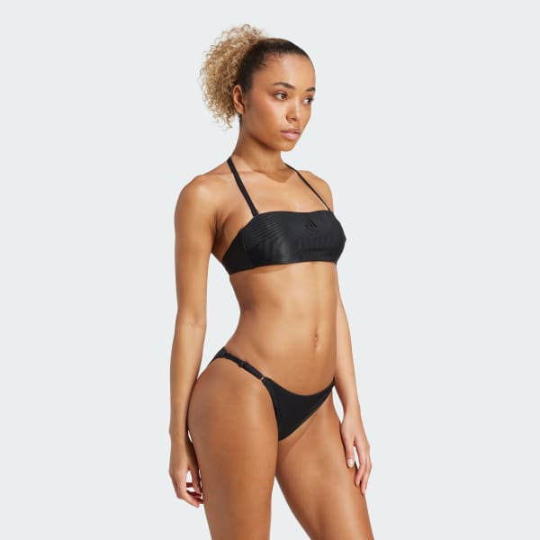 Zwart Iconisea Ribbed Padded Bandeau Bikinitopje