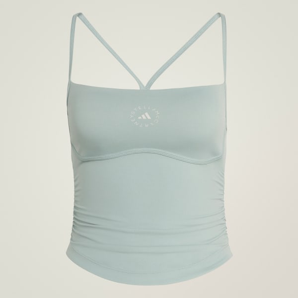 Green adidas by Stella McCartney Studio Spaghetti Crop Top