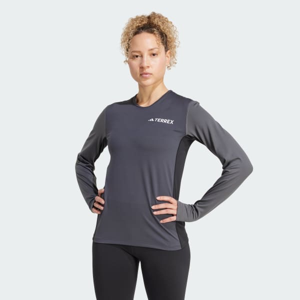Grey Multi Synthetic Base Layer Long Sleeve