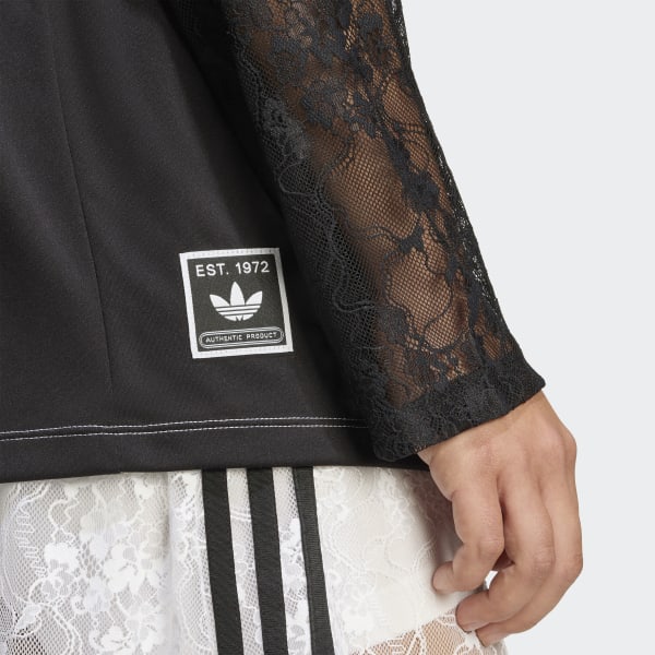 adidas Originals Long Sleeve Lace Jersey - White | Free