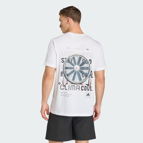 Beyaz CLIMACOOL TECH TRAINING GRAFİK TİŞÖRT