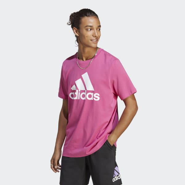 | adidas Single | Men\'s - Jersey Logo Essentials Pink adidas Big Lifestyle US Tee