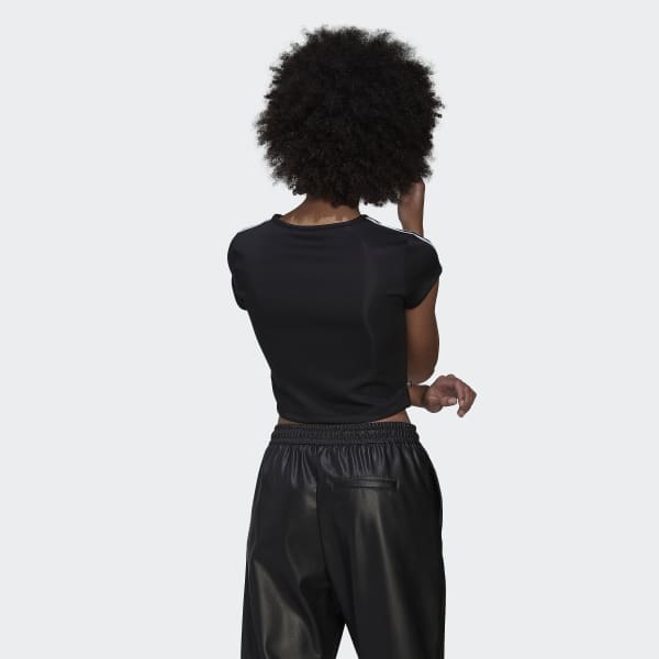 Black Adicolor Classics Crop 3-Stripes Tee DL768