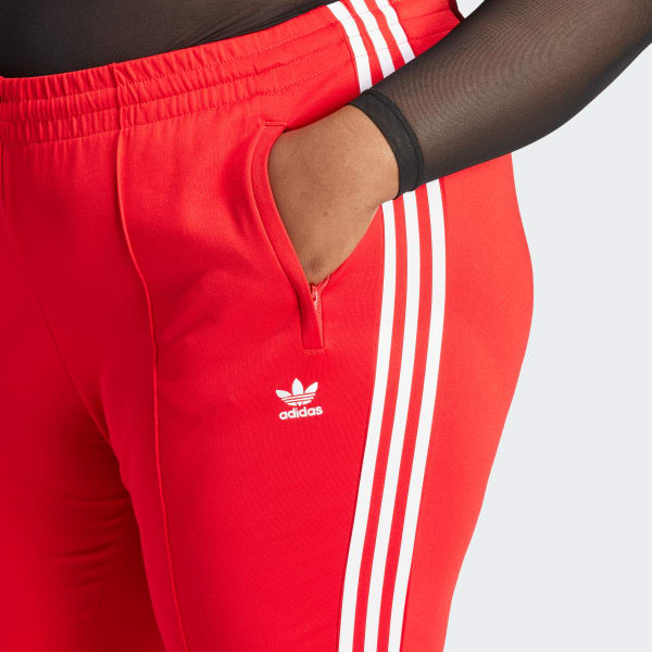 adidas Adicolor SST Track Pants (Plus Size) - Red, Women's Lifestyle