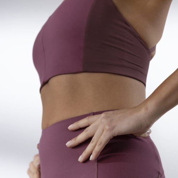 Burgundy Športová podprsenka Yoga Studio Light-Support 3-Stripes