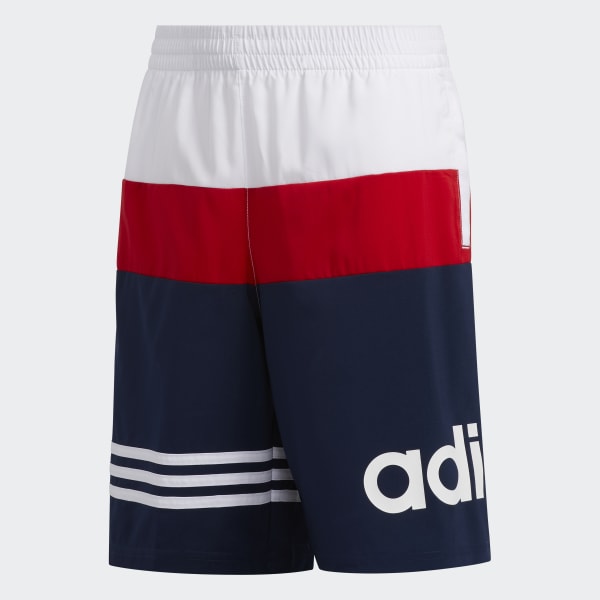 red white and blue adidas shorts