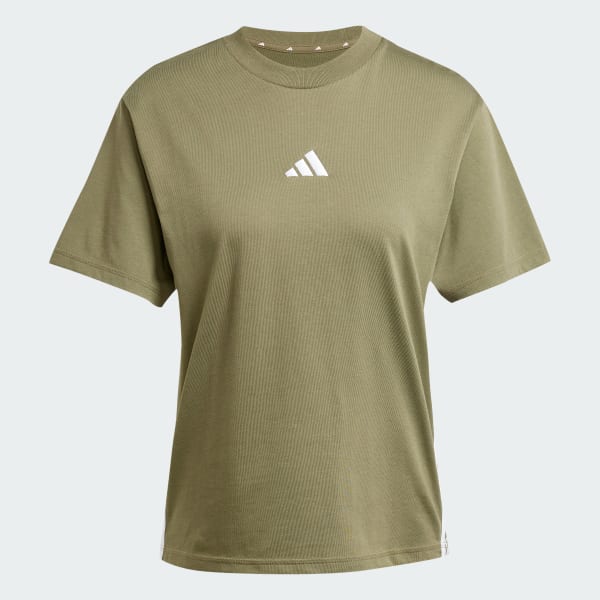 Verde T-shirt Essentials 3-Stripes Cotton