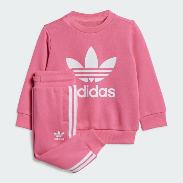 Pink Adicolor Crew Sweatshirt Set
