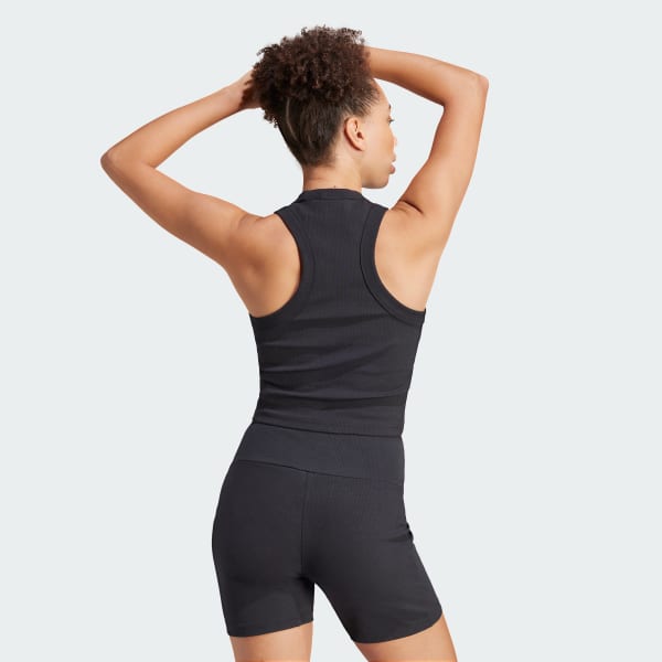 Svart Lounge Ribbed Crop Linne