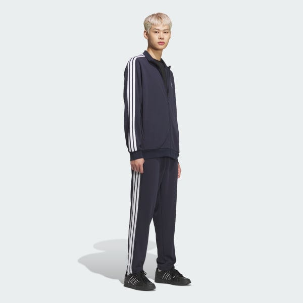 Blue 3S 레귤러 핏 더블 니트 트랙탑