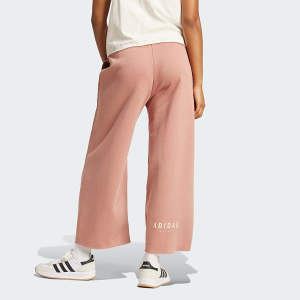 สีชมพู กางเกงขาเจ็ดส่วนทรงหลวมพิมพ์ลาย ALL SZN