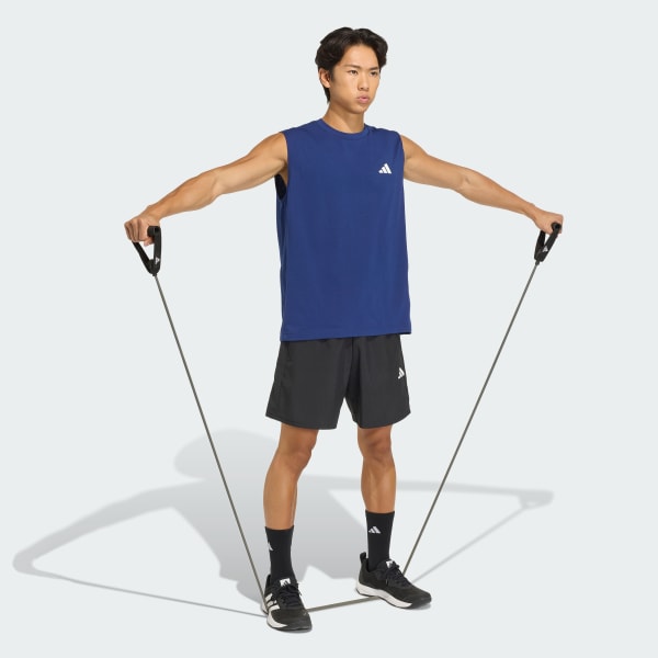 สีน้ำเงิน เสื้อยืดแขนกุด WORKOUT ESSENTIALS FEELREADY