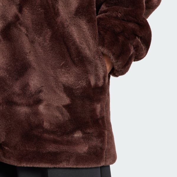 Neutral faux sales fur jacket