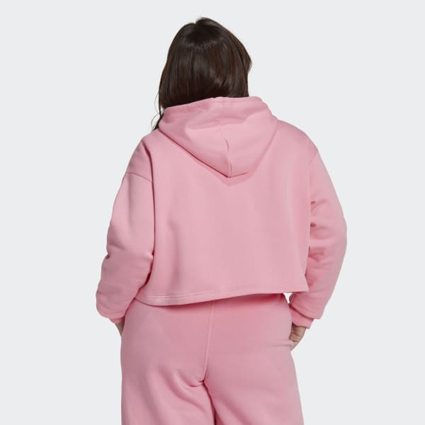 Roze Adicolor Essentials Crop Fleece Hoodie (Grote Maat) HQ315