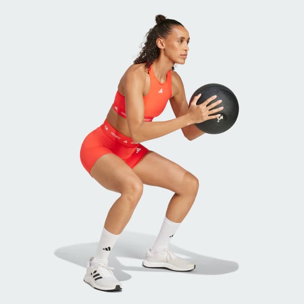 Orange TECHFIT kurze Leggings