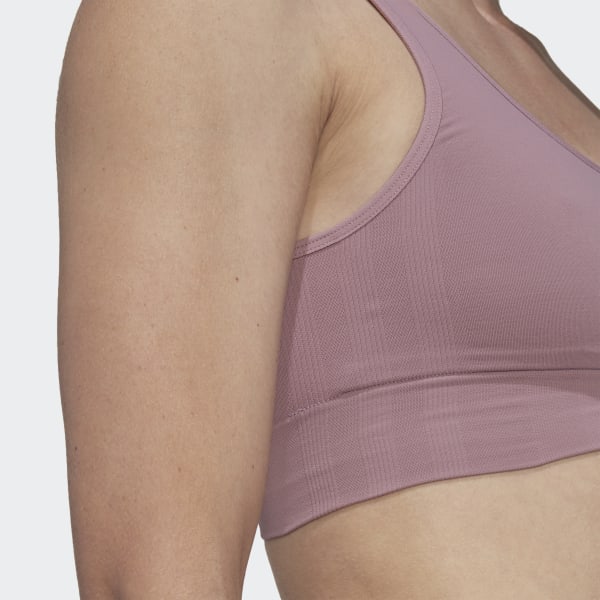 Fioletowy Active Seamless Micro-Stretch Scoop Lounge Bra HPO57