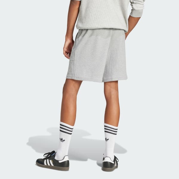 adidas Shorts Essentials Trifolio Tejido Waffle Gris adidas