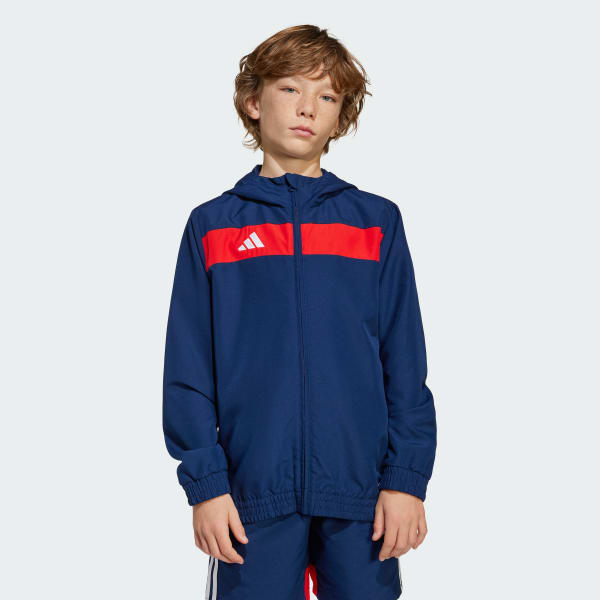 Blauw Tiro 25 Essentials Woven Hoodie Kids