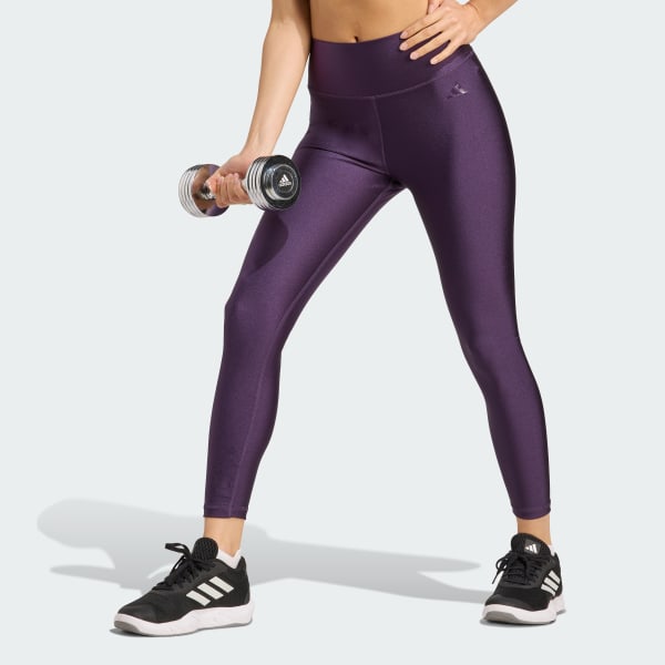 Purple Optime Essentials Shine 7/8 Leggings