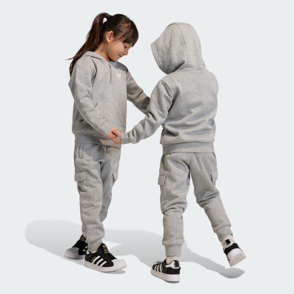 Half Zip Hoodie Cargo Pants Set