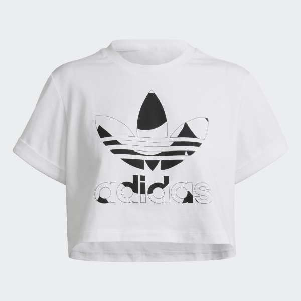 Blanco Camiseta Marimekko Trefoil Infill Cropped