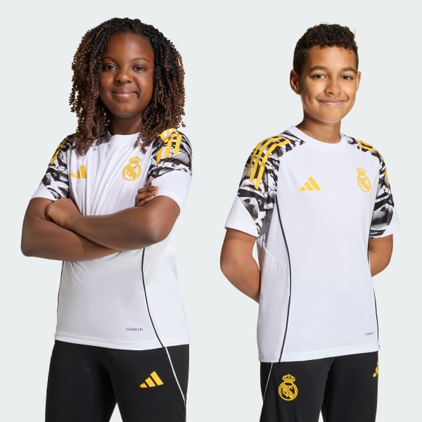 Branco Camisola de treino de competição adidas Real Madrid Avengers 25/26 Tiro25 para crianças