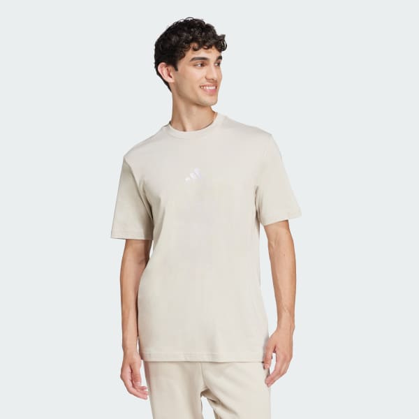 Beige Essentials Small Logo Single Jersey Tee