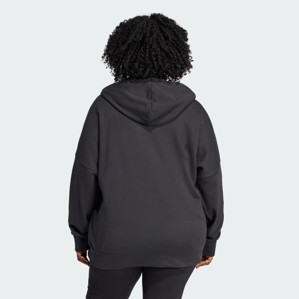 cerná Mikina Essentials Linear Full-Zip French Terry Hoodie