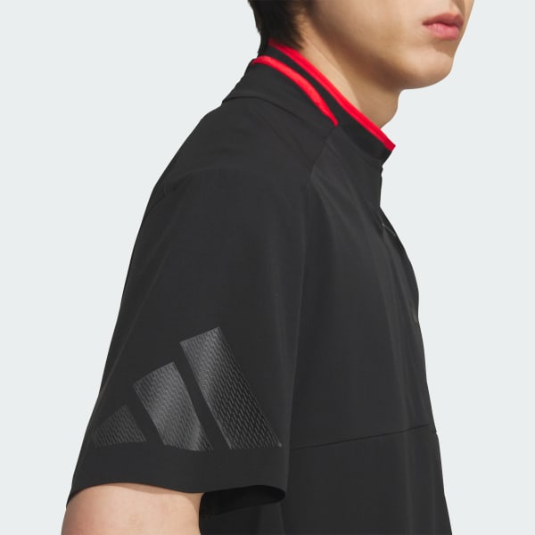 アディダスゴルフ　新品　ワンピース　半袖　インナー付き　L ブラック　黒　タグ無 adidas ワンピース ツイストニット クルーネック 半袖ワンピース