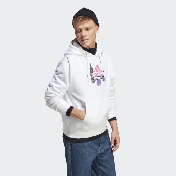 Hvid Graphic hættetrøje