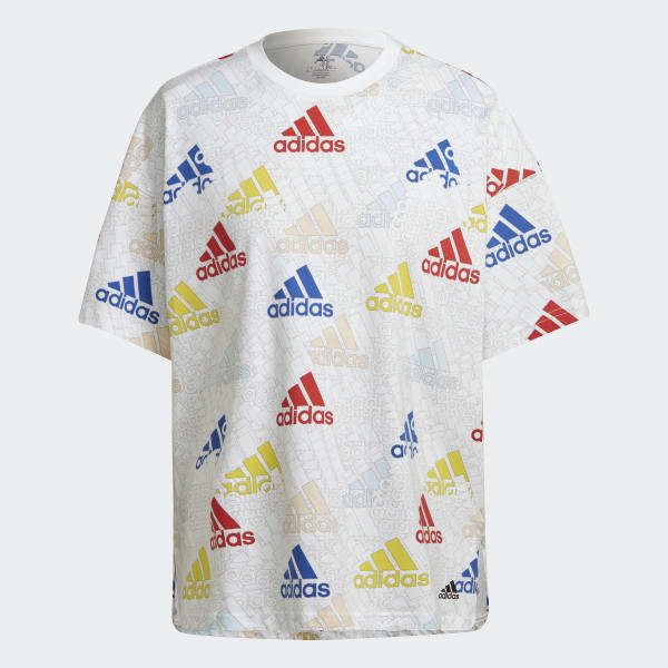 White Essentials Multi-Colored Logo Boyfriend T-Shirt E4769