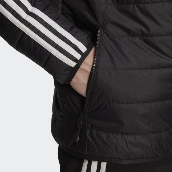 Black Padded Hooded Puffer Jacket TR720
