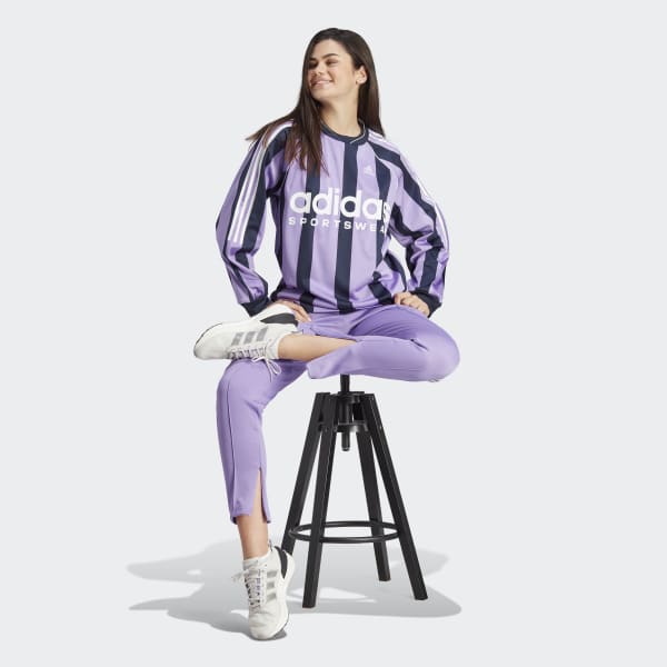 Purple adidas Originals Womens Linen Tracksuit Pants - Get The Label
